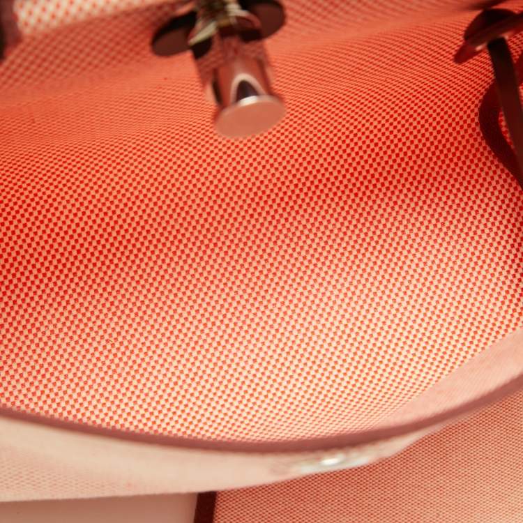Hermès Herbag Zip 31Orange Field/Ecru/Rouge Sellier Criss Viking Toile and Vache Hunter Top Handle Bag