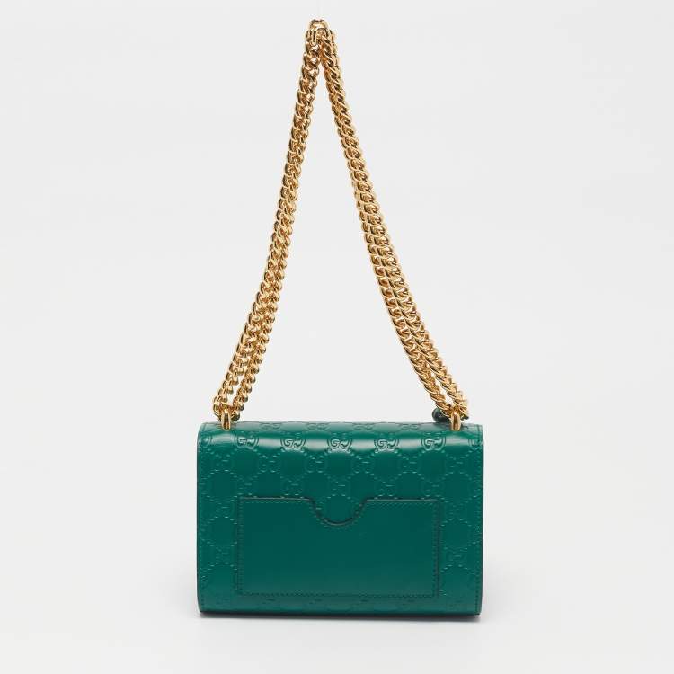 Gucci Padlock Small Green Guccisima Leather Shoulder Bag