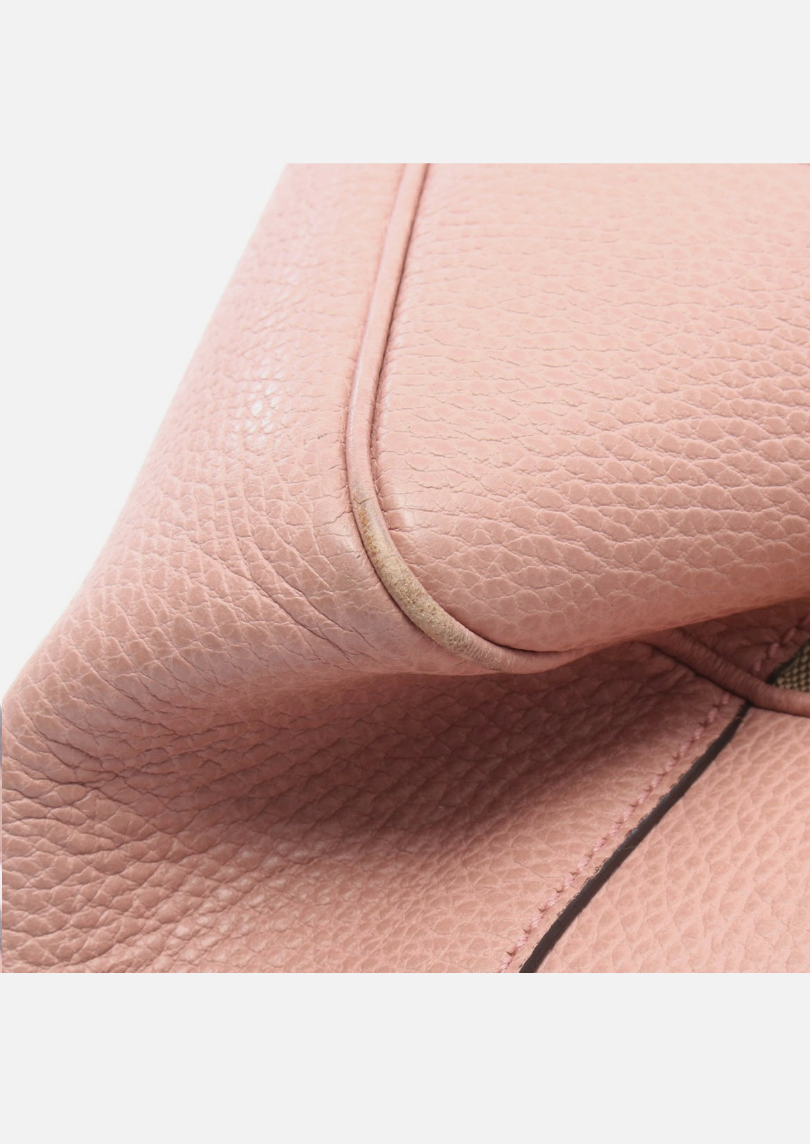 Gucci Canvas Leather Shoulder Tote Bag Beige Brown Pink