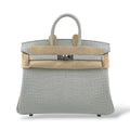 Hermes Birkin 25 Gris Neve Retourne Matte Alligator PHW