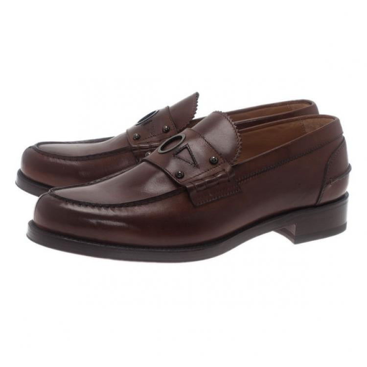 Christian Louboutin Brown Leather De Sailly Loafers Size 41