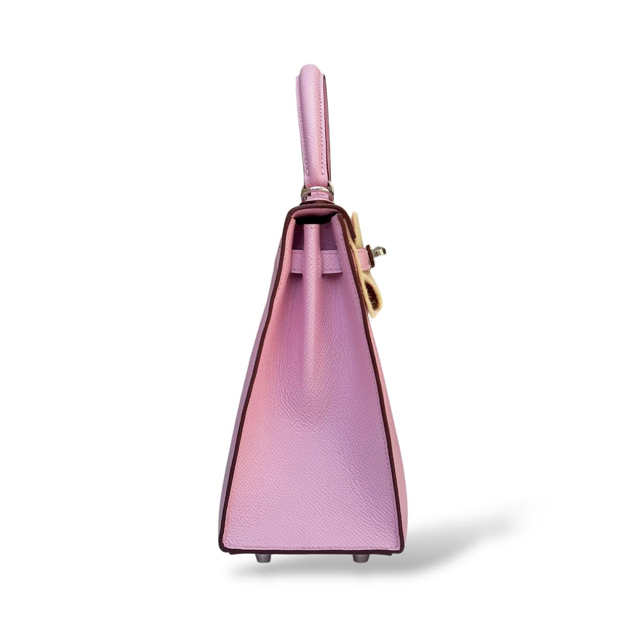 Hermes Kelly 25 Mauve Sylvestre Epsom PHW