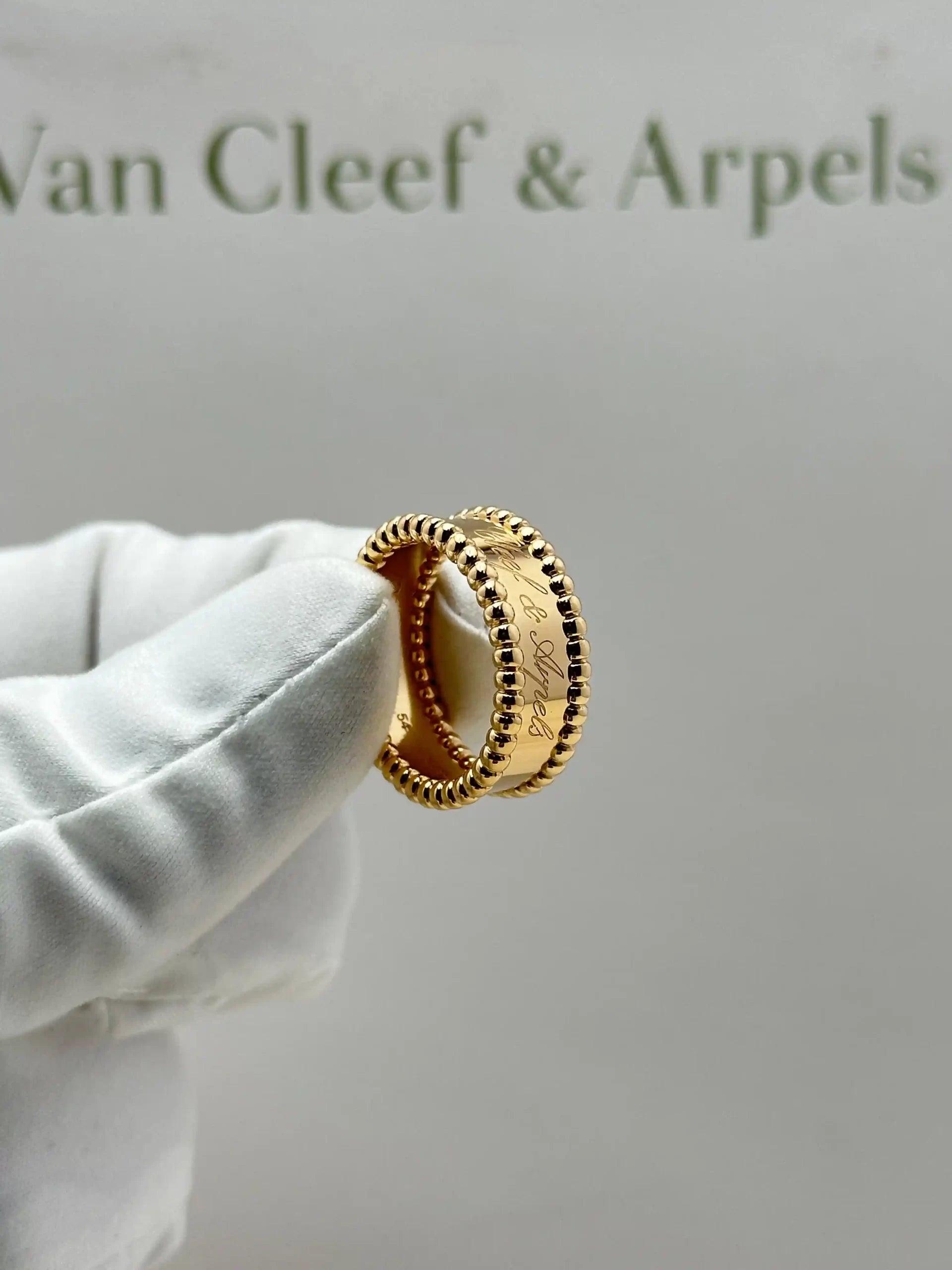 Van Cleef Arpels Perlee Signature Ring Size 54