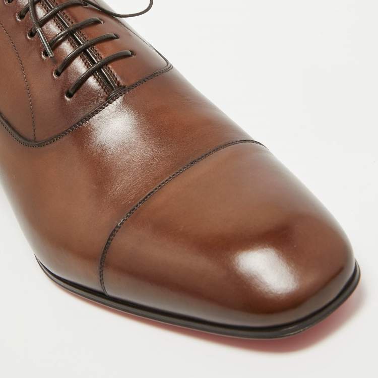 Christian Louboutin Brown Leather Surcity Oxfords Size 43.5