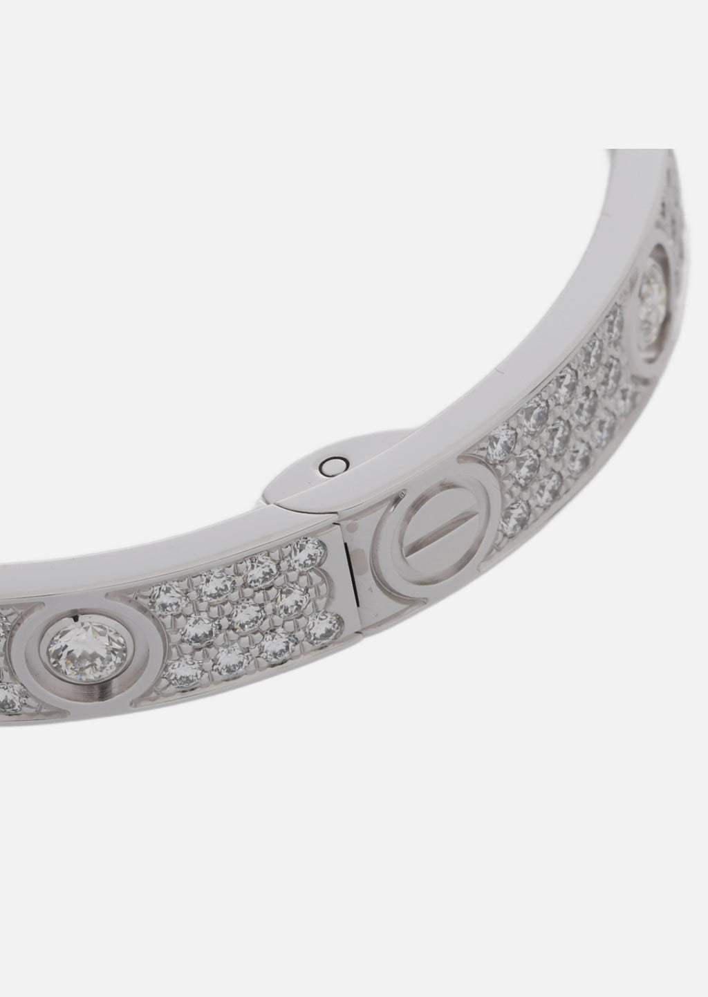 CARTIER Love Bracelet Full Pave Diamond In 18K White Gold Size 16