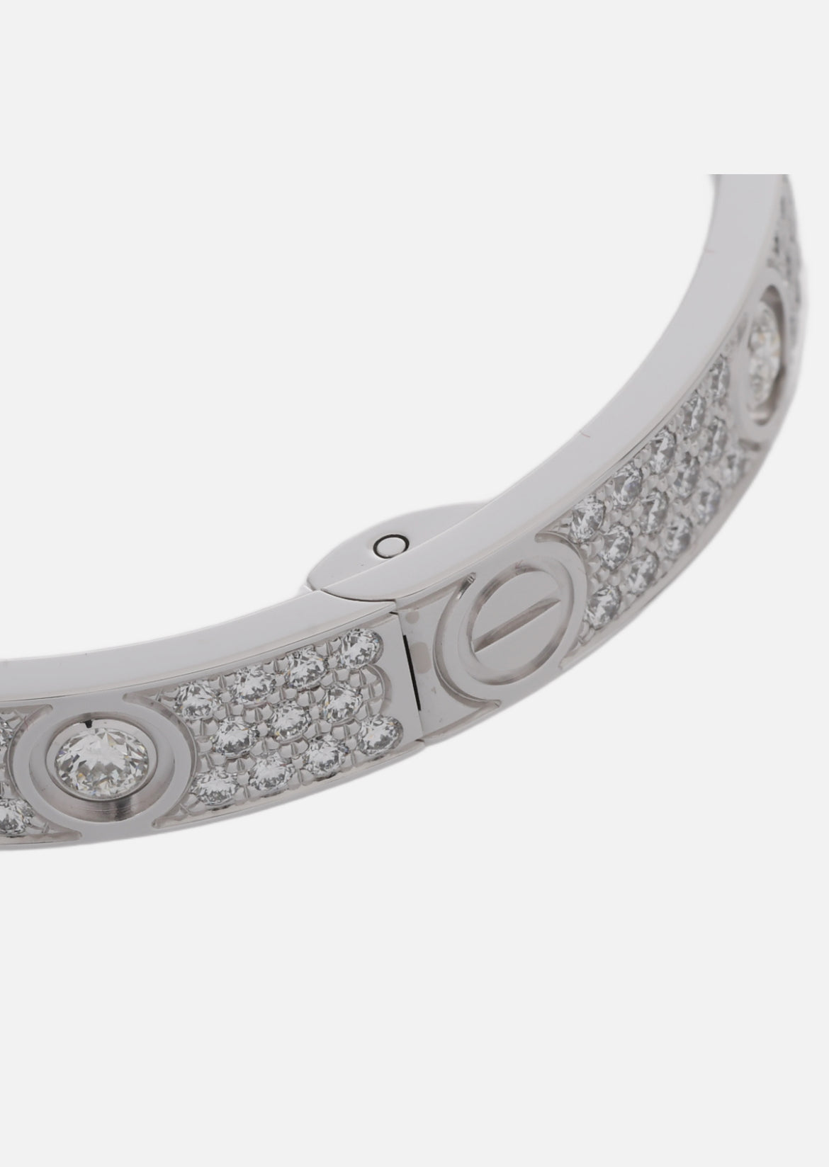 CARTIER Love Bracelet Full Pave Diamond In 18K White Gold Size 16