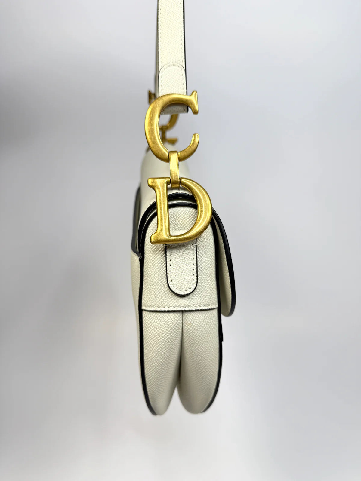 CHRISTIAN DIOR SADDLE BAG IN LATTE WITH GOLD HARDWARE