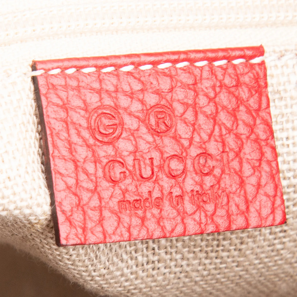 Gucci Red Dollar Calfskin GG Hobo