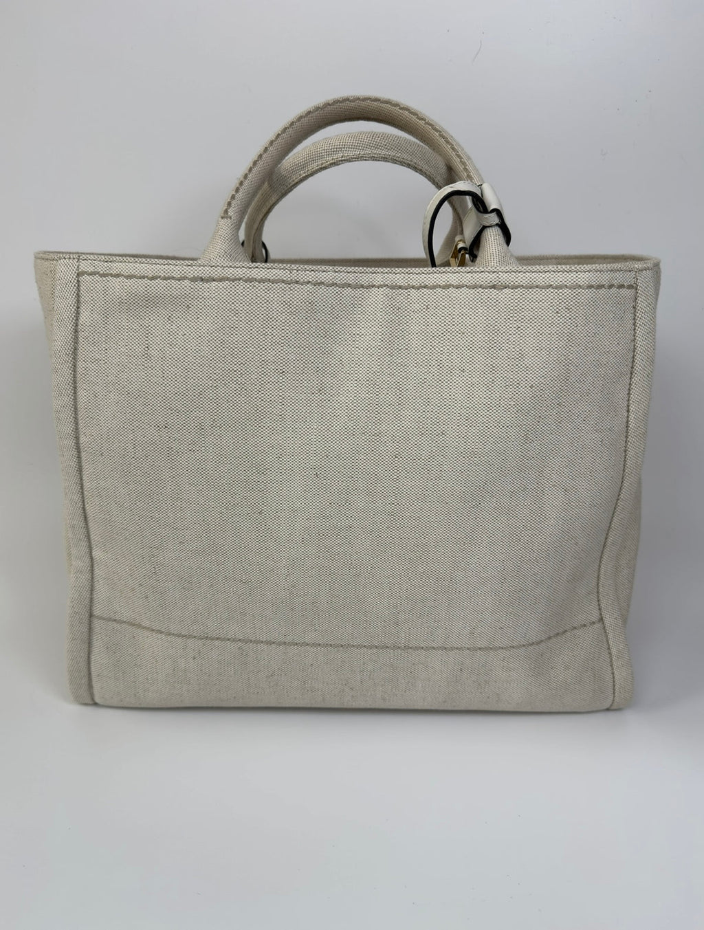 PRADA LARGE APPLIQUÉ COTTON TOTE
