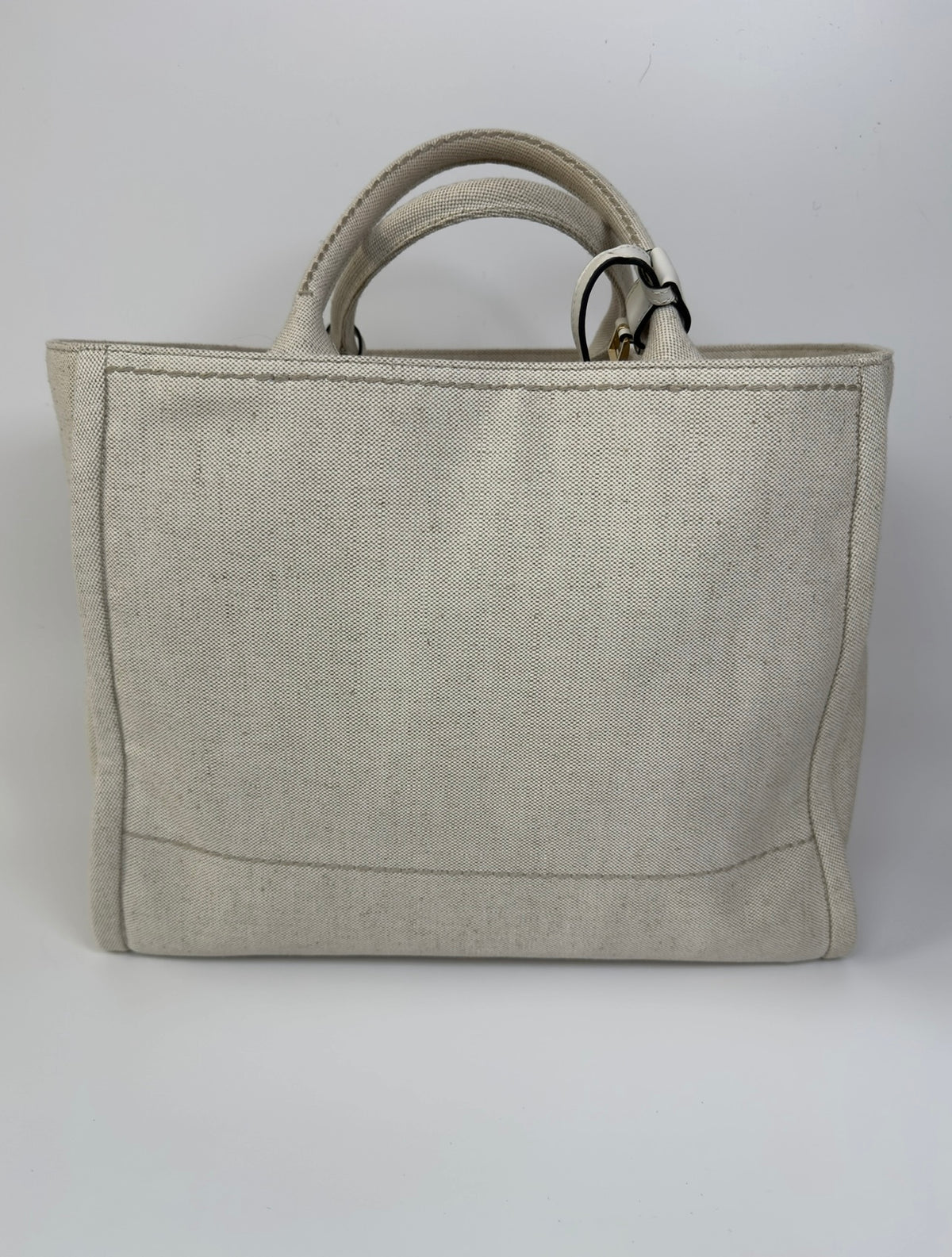 PRADA LARGE APPLIQUÉ COTTON TOTE