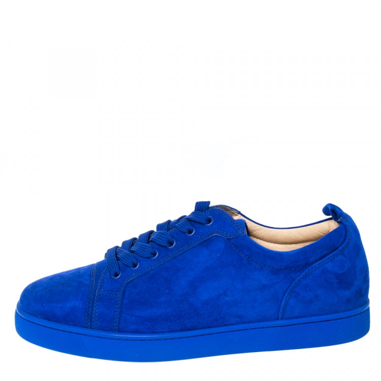 Christian Louboutin Cobalt Blue Suede Louis Junior Sneakers Size 43.5