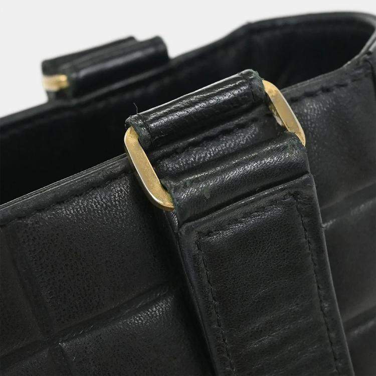 Chanel Black Lambskin Choco Bar Tote Bag