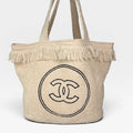 CHANEL BEACH BAG IN CREAM TOWELLING