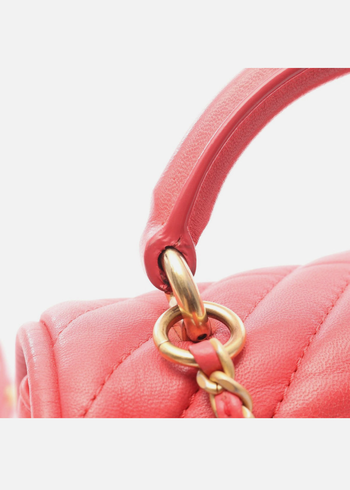Chanel V 2WAY Shoulder Bag Pink Lambskin Leather