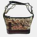 Chanel Black & Metallic Leather Small Gabrielle Hobo Bag