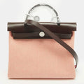 Hermès Herbag Zip 31Orange Field/Ecru/Rouge Sellier Criss Viking Toile and Vache Hunter Top Handle Bag