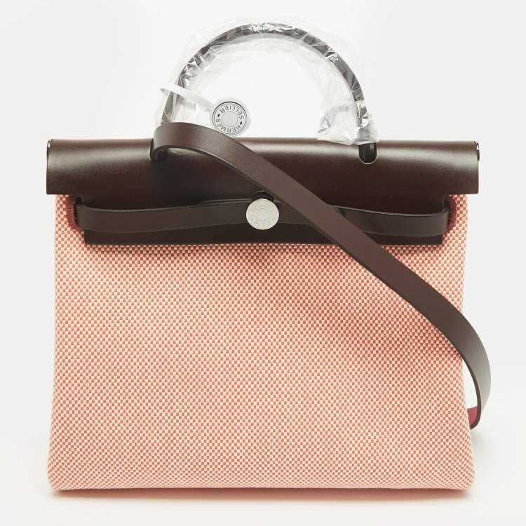 Hermès Herbag Zip 31Orange Field/Ecru/Rouge Sellier Criss Viking Toile and Vache Hunter Top Handle Bag