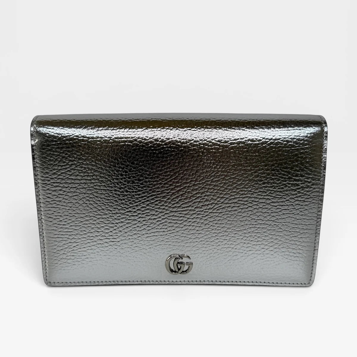 GUCCI GG MARMONT LEATHER WALLET ON CHAIN