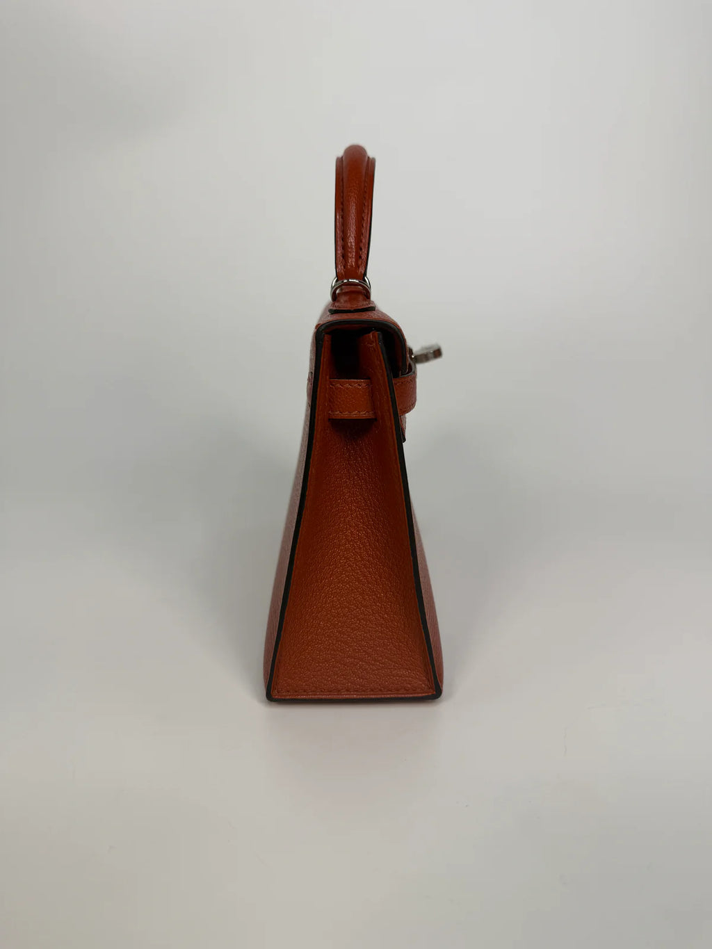 HERMÈS MINI KELLY IN CUIVRE CHÈVRE MYSORE LEATHER WITH PALLADIUM HARDWARE