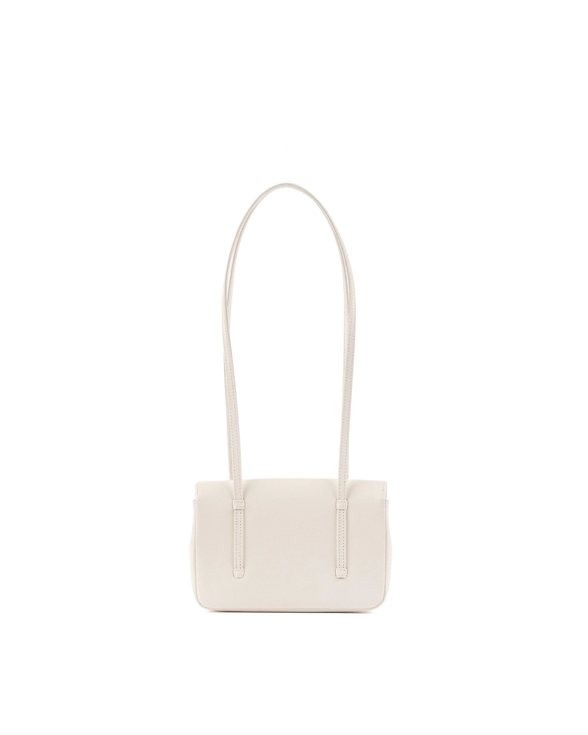 Chanel Clutch White Leather Strap in Grained Shiny Calfskin and Gold Tone Metal