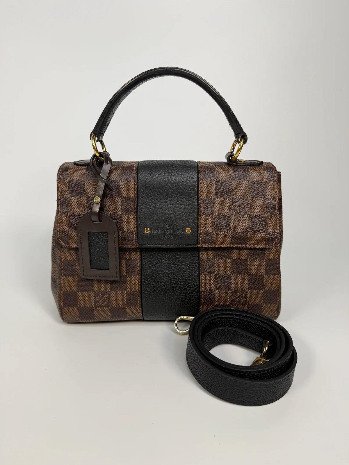 LOUIS VUITTON BOND STREET BB IN DAMIER EBENE WITH GOLD HARDWARE