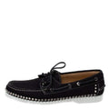 Christian Louboutin Black Suede Steckel Spike Boat Loafers Size 42