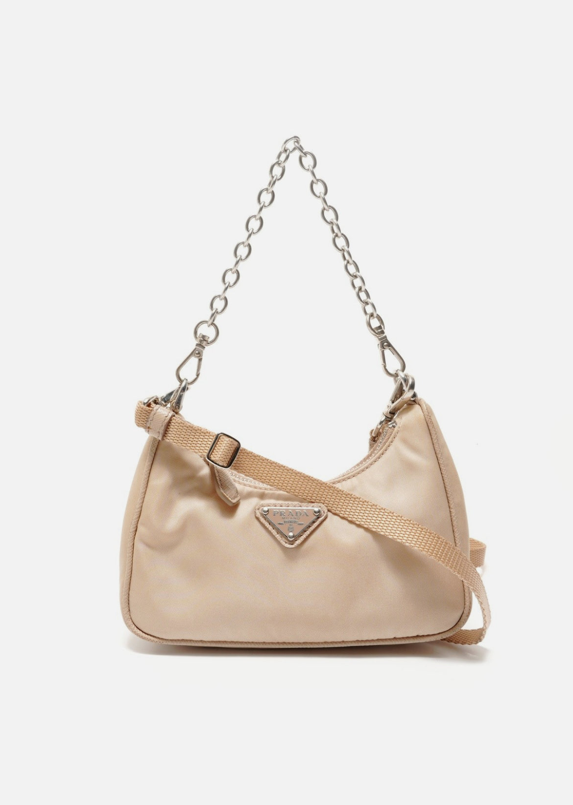PRADA Nylon 2-Way Mini Shoulder Bag beige