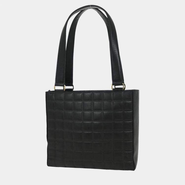 Chanel Black Lambskin Choco Bar Tote Bag
