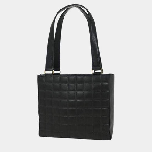 Chanel Black Lambskin Choco Bar Tote Bag