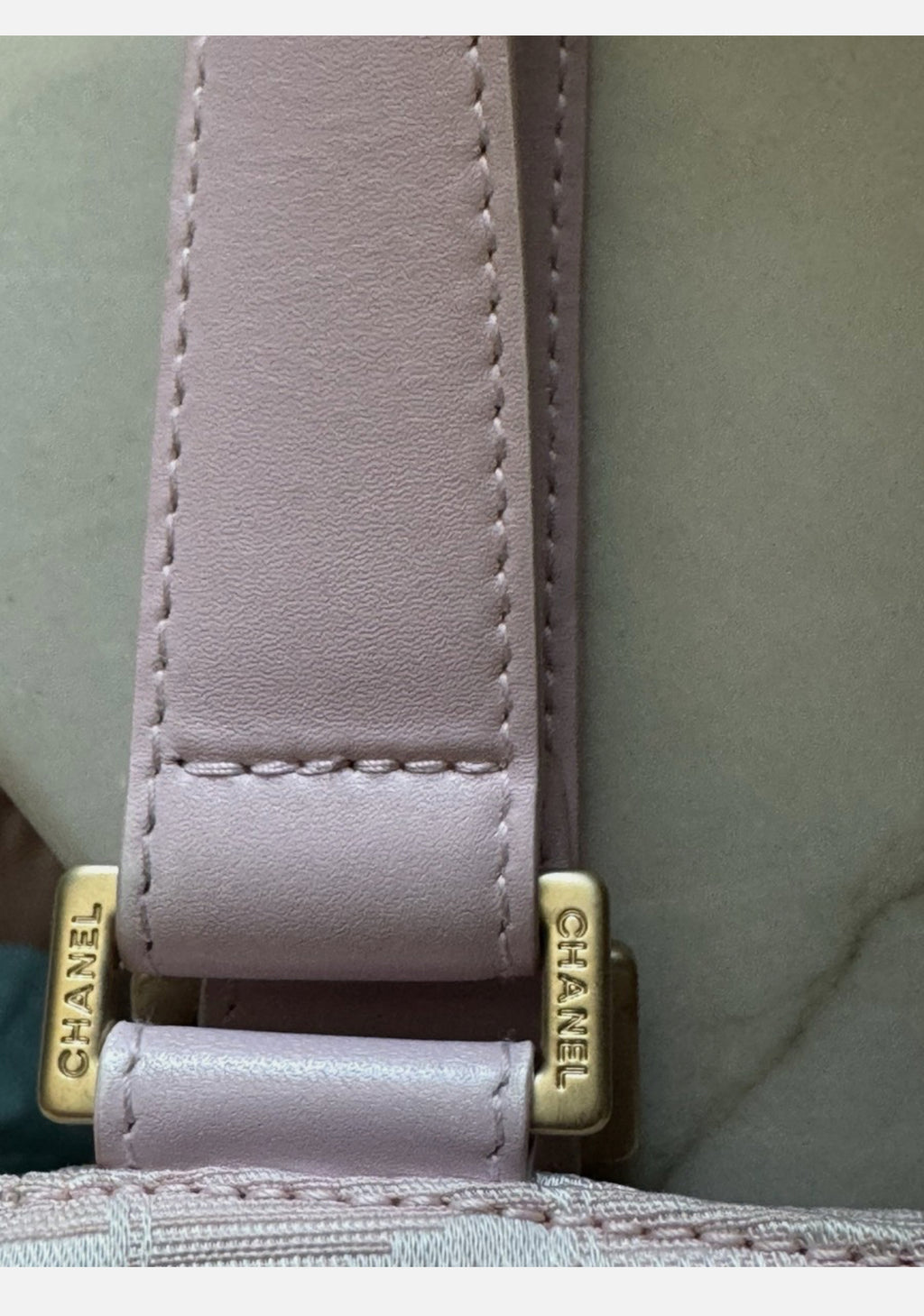 CHANEL Pink New Travel Line Jacquard CC Tote Bag