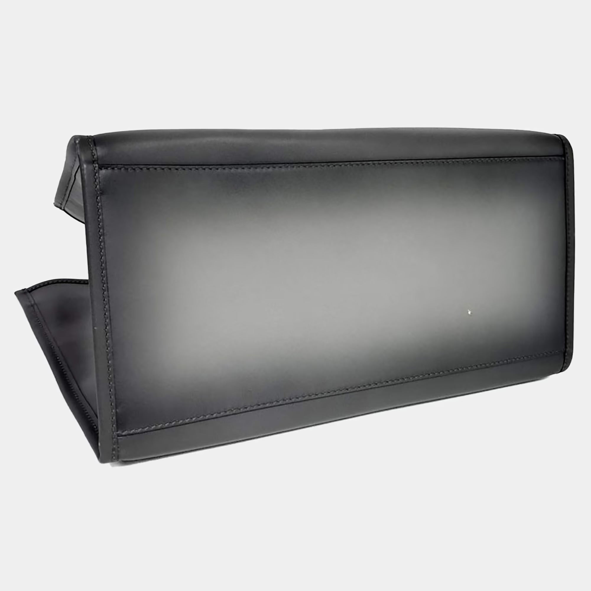 Fendi Grey Leather Sunshine Large