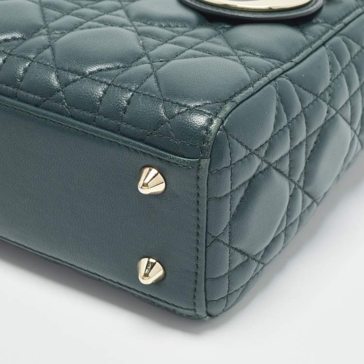 Dior Lady Dior My ABCDior Small Green Cannage Leather Tote