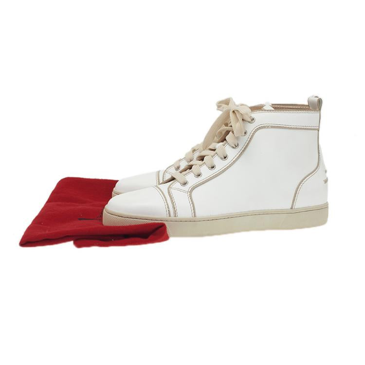 Christian Louboutin White Leather Louis Sneakers Size 41