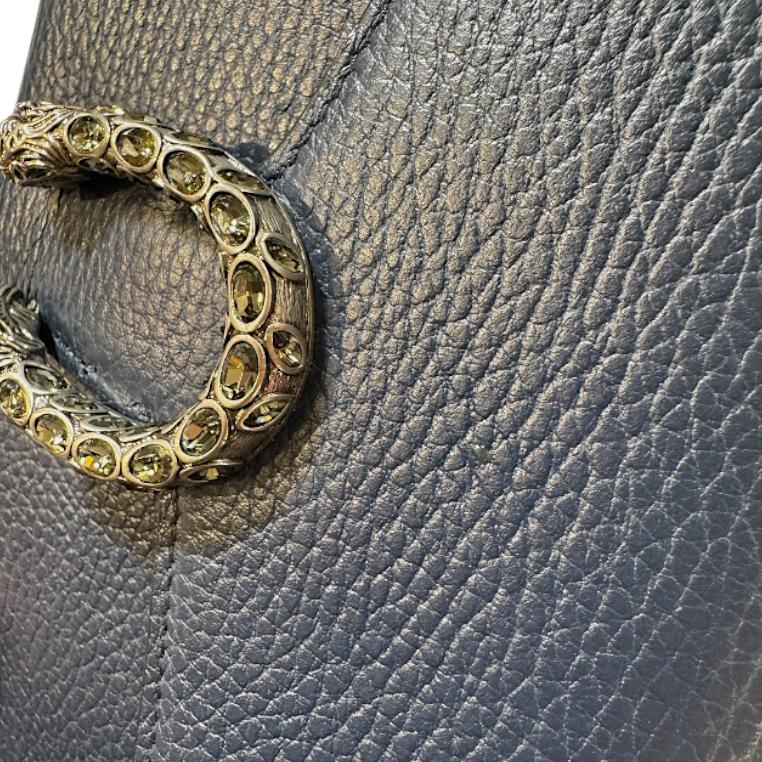 Gucci Dionysus Mini Leather Chain Bag Dark Blue