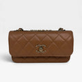 CHANEL TRENDY WALLET ON CHAIN IN BEIGE LAMBSKIN WITH GOLD HARDWARE