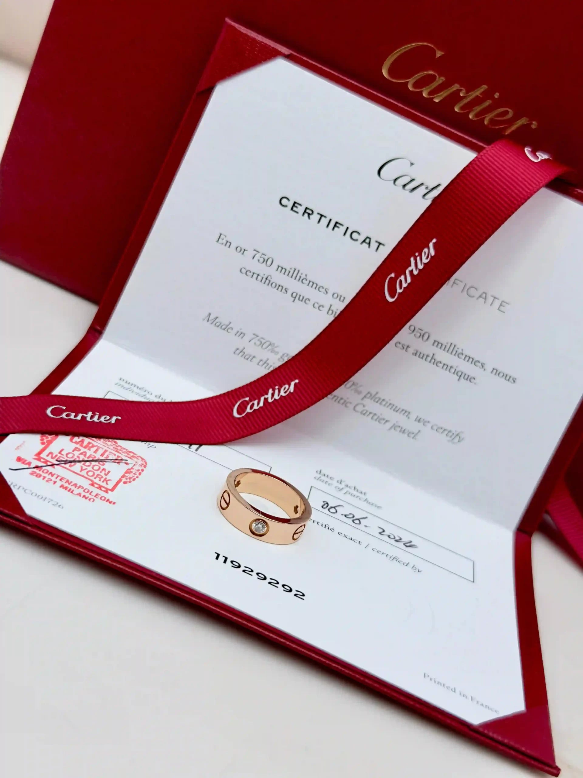 Cartier Love Ring 3 Diamonds Size 50