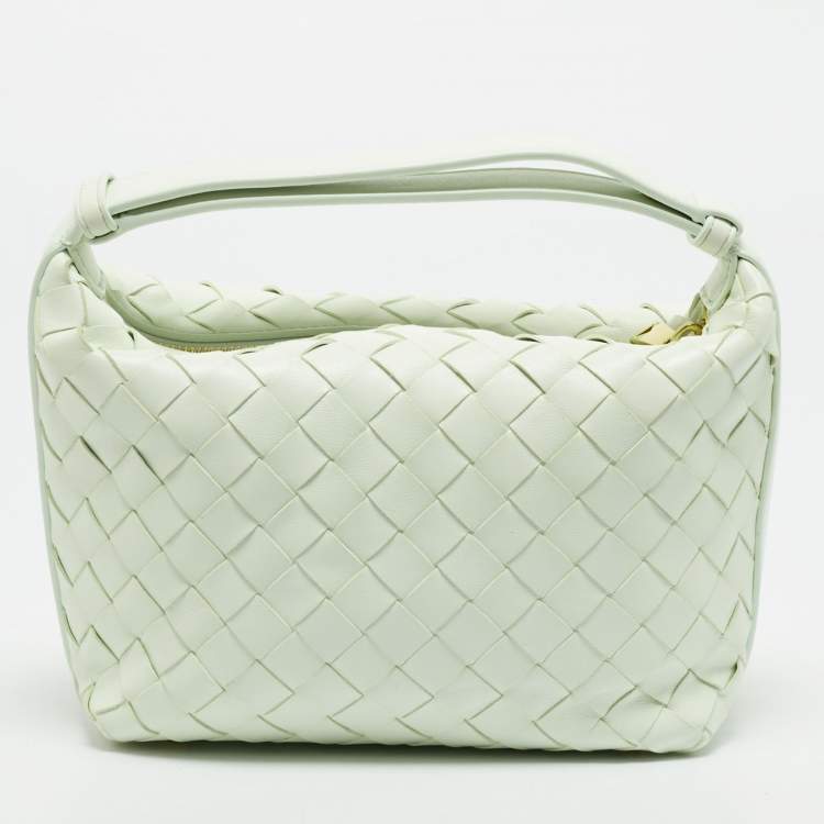 Bottega Veneta Wallace Mini Glacier Green Intrecciato Leather Hobo