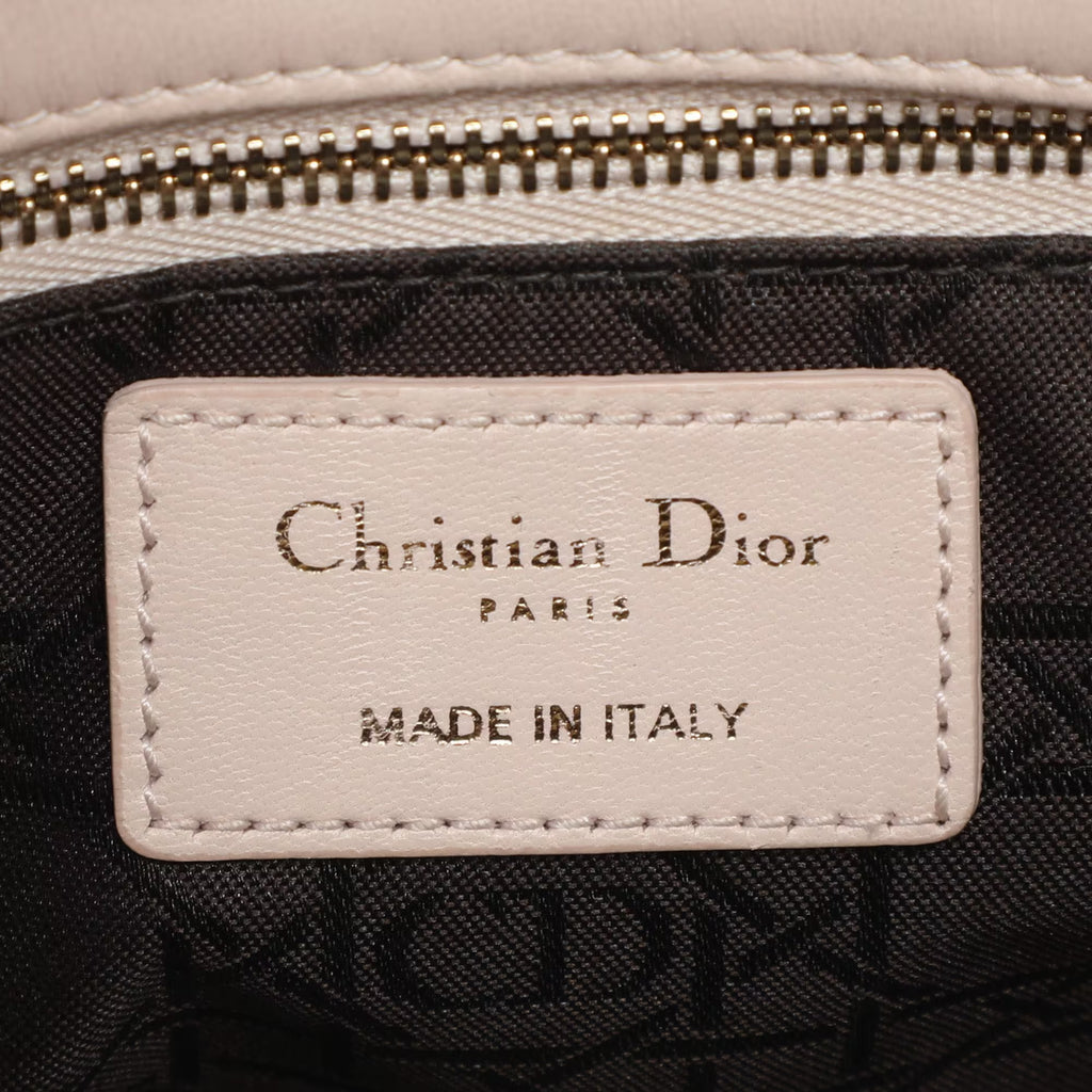 Dior Beige Cannage Leather Small Lady Dior My ABCDior Tote