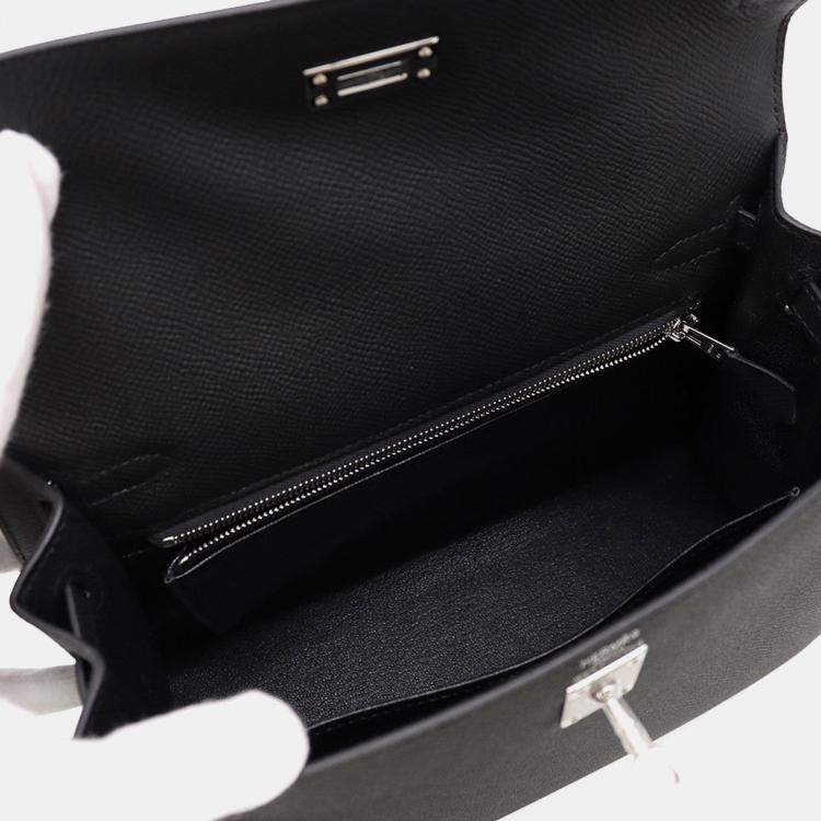 Hermes Kelly Sellier Black Epsom Size 25