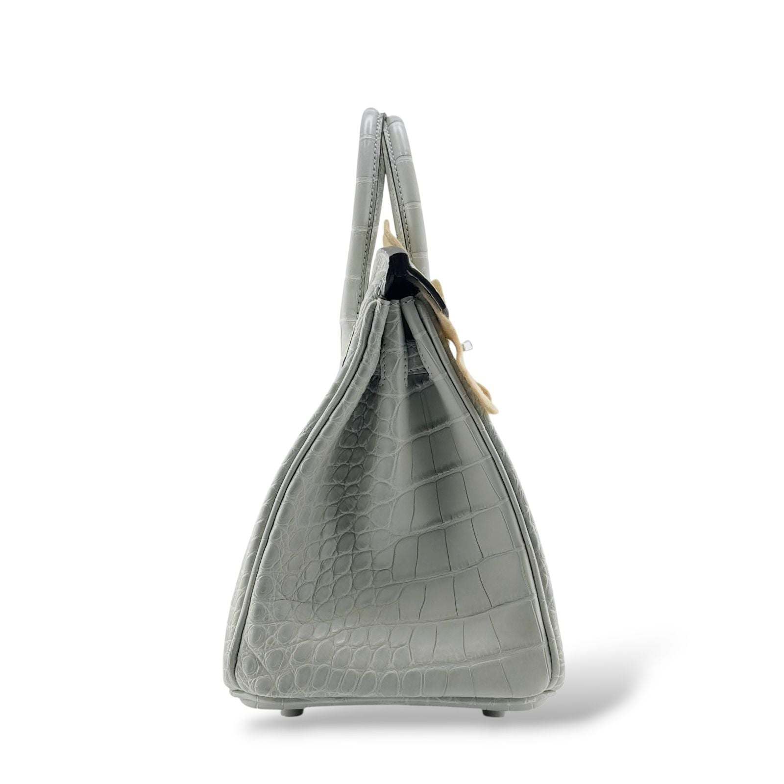Hermes Birkin 25 Gris Neve Retourne Matte Alligator PHW