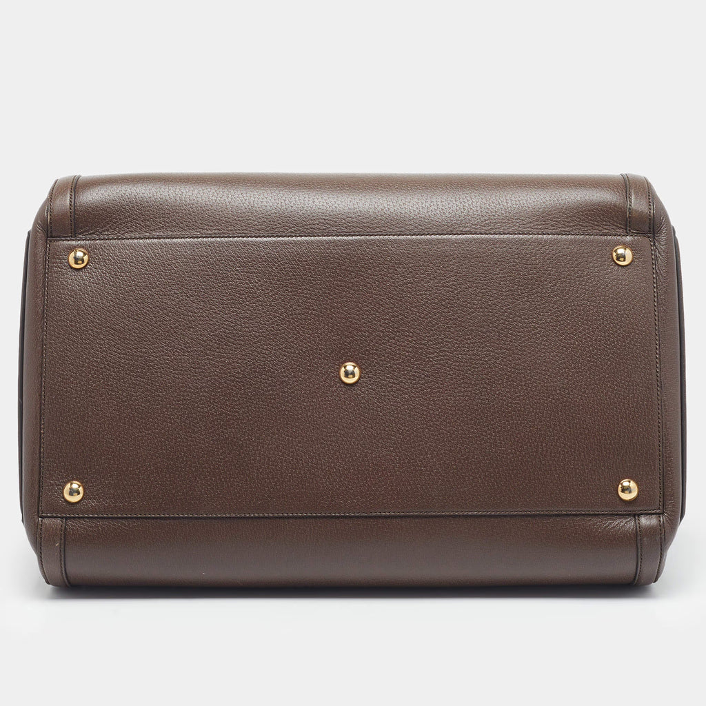 Gucci Palace Brown/Beige GG Canvas and Leather Duffel Bag