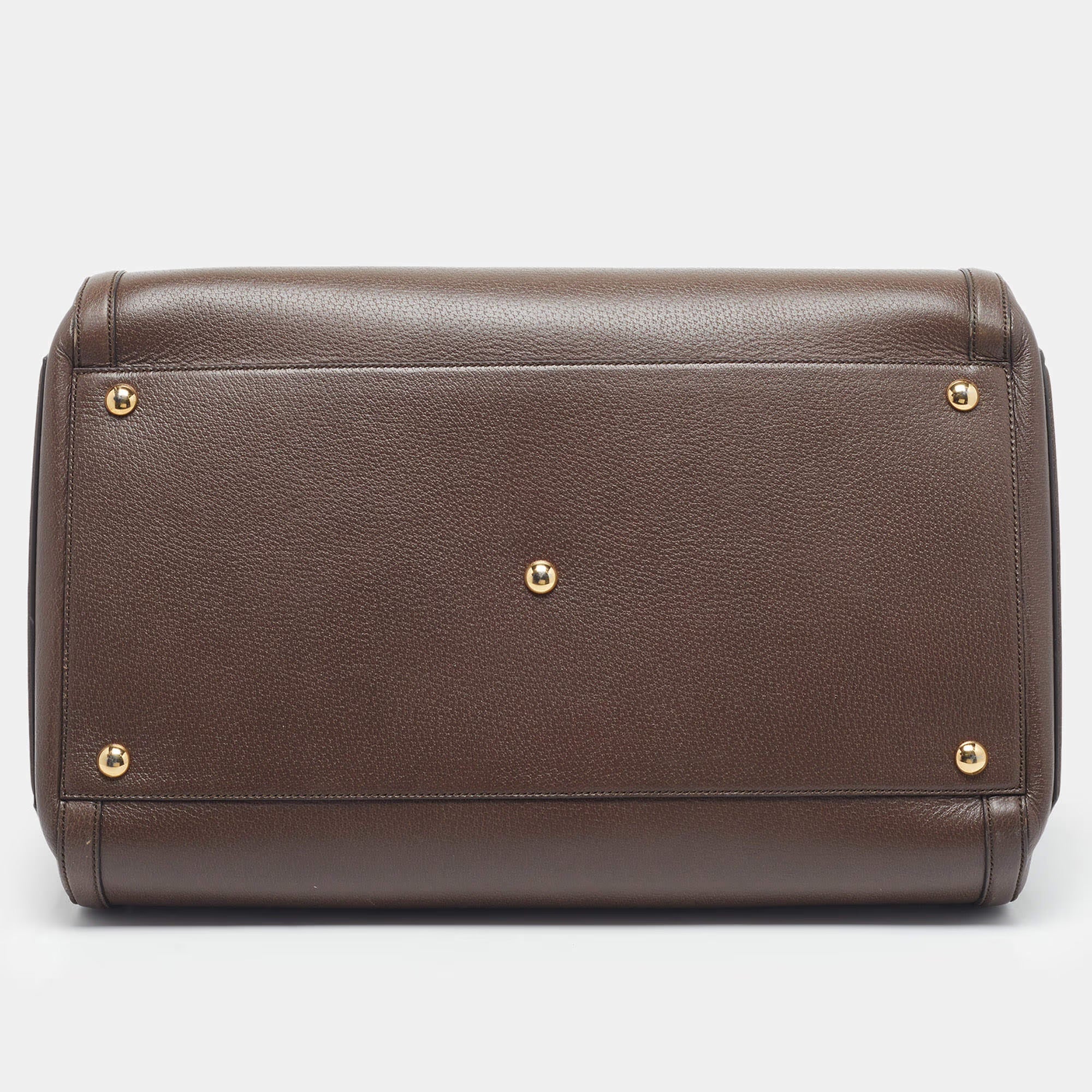 Gucci Palace Brown/Beige GG Canvas and Leather Duffel Bag