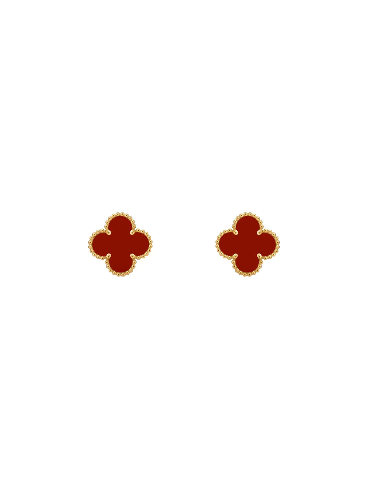 Van Cleef & Arpels Vintage Alhambra Earrings Carnelian