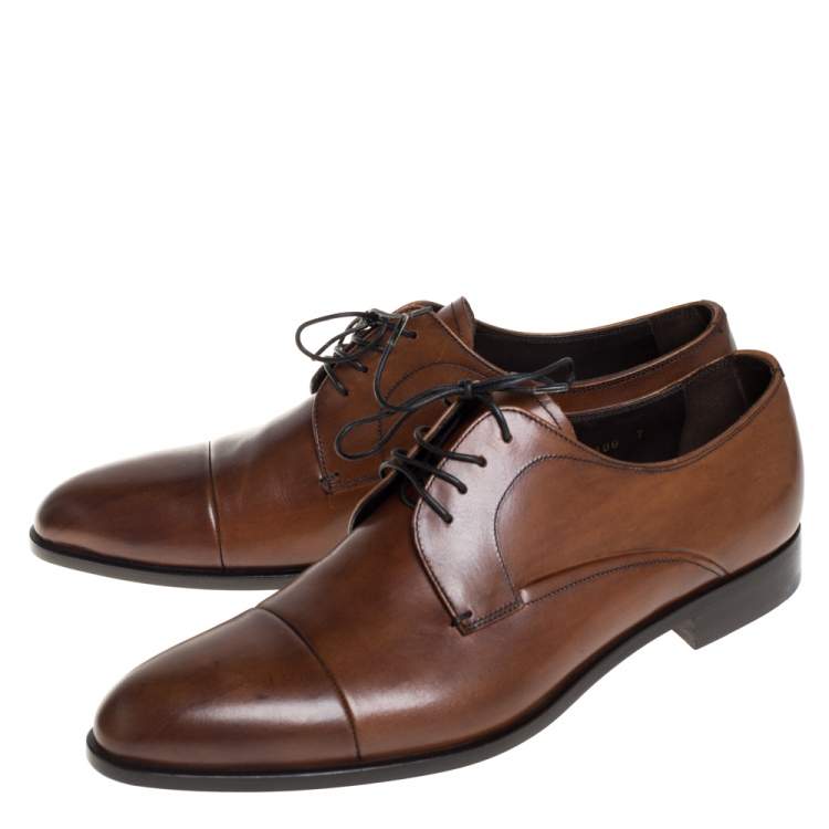Prada Brown Leather Lace Up Derby Size 41