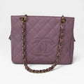 CHANEL PETITE TIMELESS TOTE IN LILAC CAVIAR LEATHER WITH GOLD HARDWARE