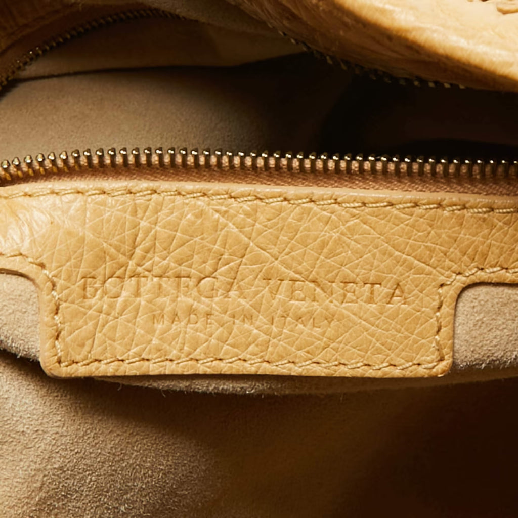 Bottega Veneta Tan Ostrich Leather Hobos