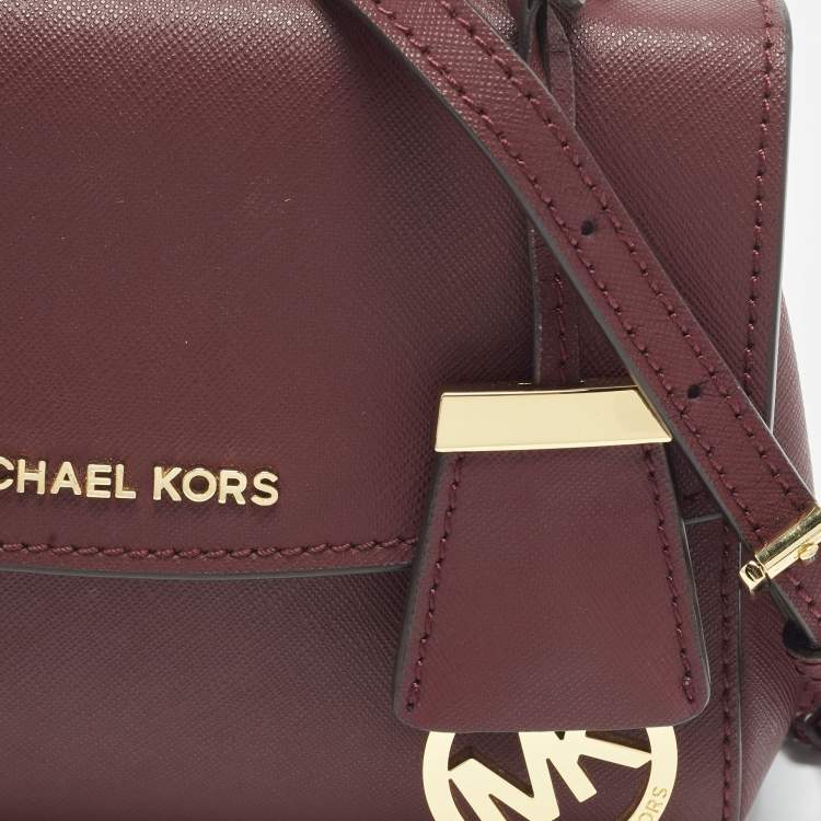 Michael Kors Ava Mini Burgundy Leather Top Handle Bag