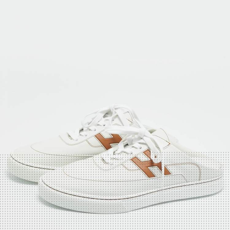 Hermes Keep Size 43 White Leather Mules Sneakers