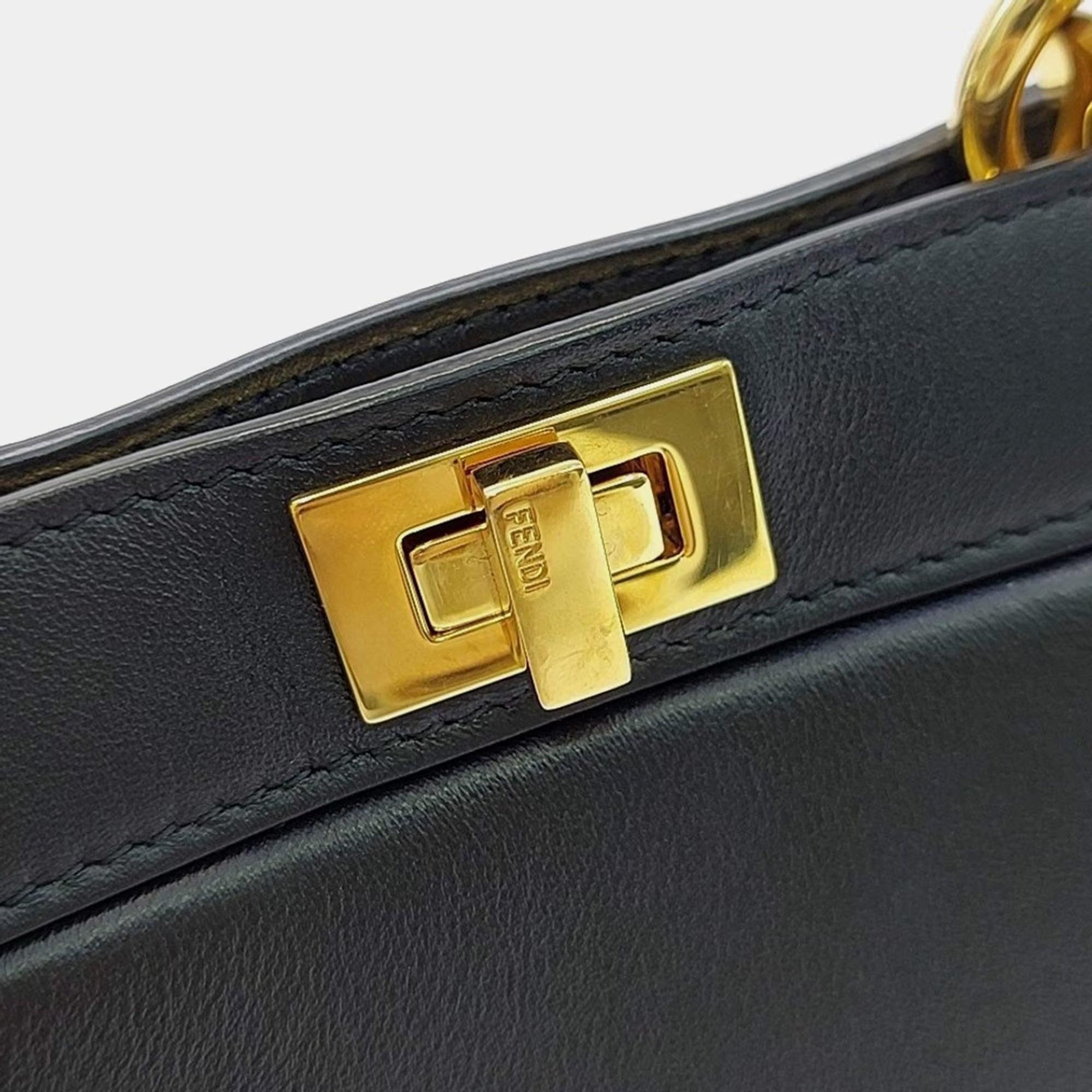 Fendi Black Leather Peekaboo I SEE U Petite