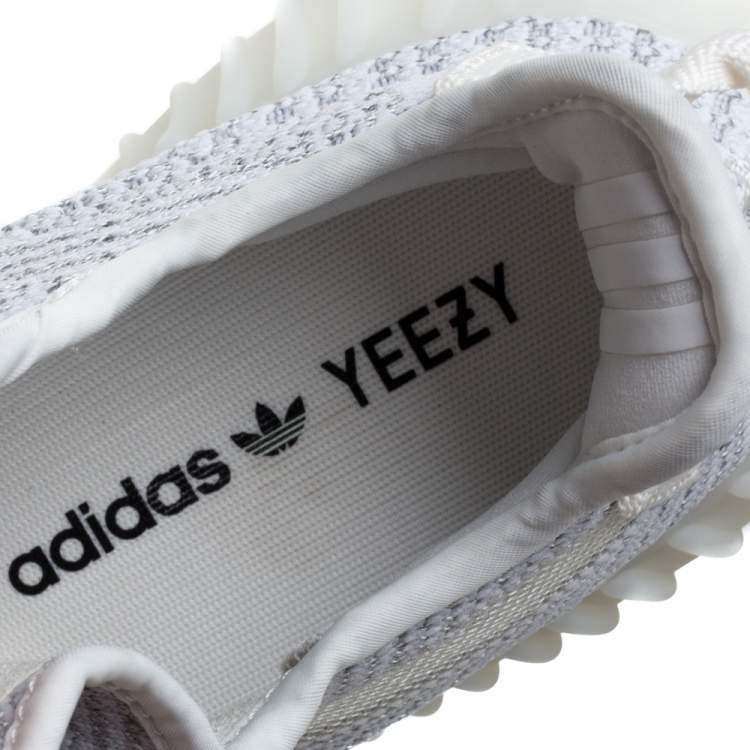 Yeezy x Adidas Grey/White Cotton Knit Boost 350 V2 Static Reflective Sneakers Size 38